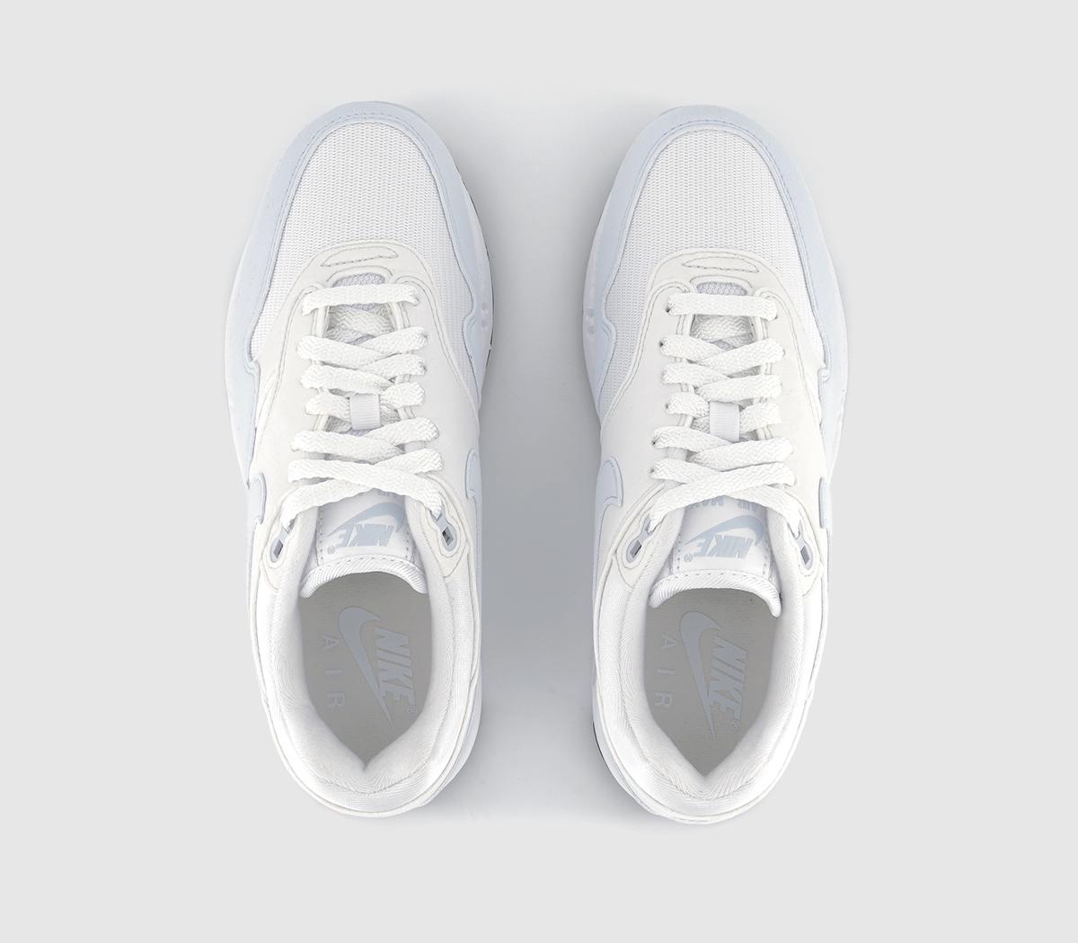 NikeAir Max 1 TrainersWhite Football Grey Platinum Tint Black