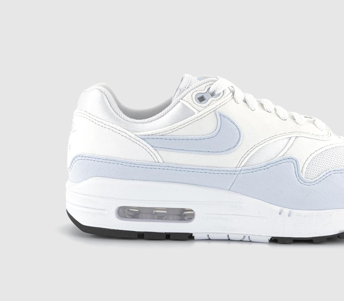 NikeAir Max 1 TrainersWhite Football Grey Platinum Tint Black