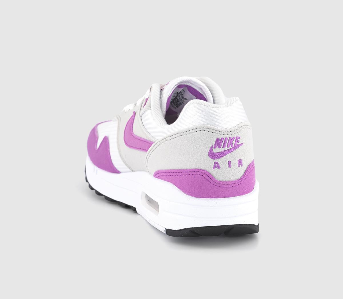 NikeAir Max 1 TrainersNeutral Grey Fuschia Dream White Black