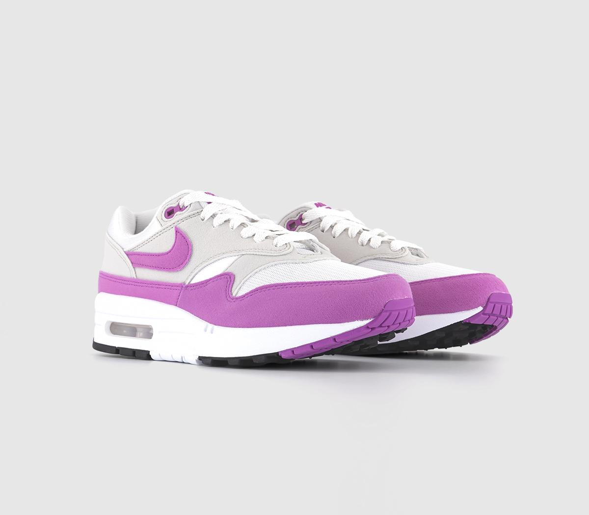 NikeAir Max 1 TrainersNeutral Grey Fuschia Dream White Black