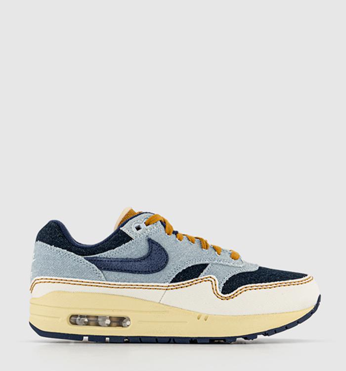 Nike Air Max 1 Trainers Aura Midnight Navy Pale Ivory