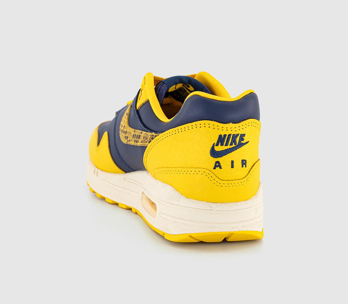 NikeAir Max 1 Trainers Midnight Navy Varsity Maize Natural