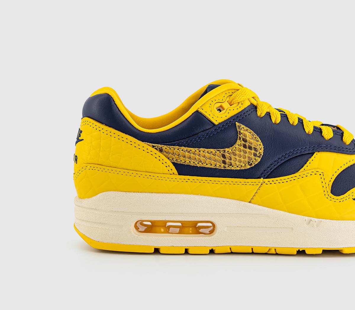 NikeAir Max 1 Trainers Midnight Navy Varsity Maize Natural