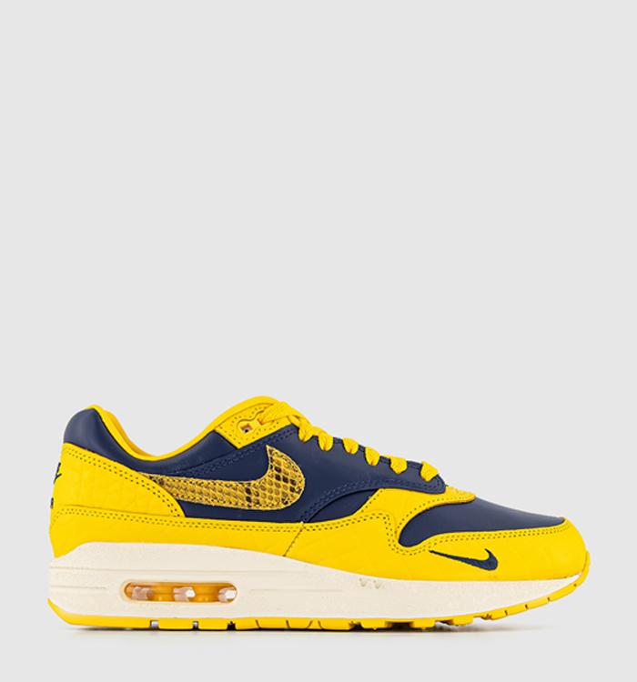 Nike Air Max 1 Trainers Midnight Navy Varsity Maize Natural