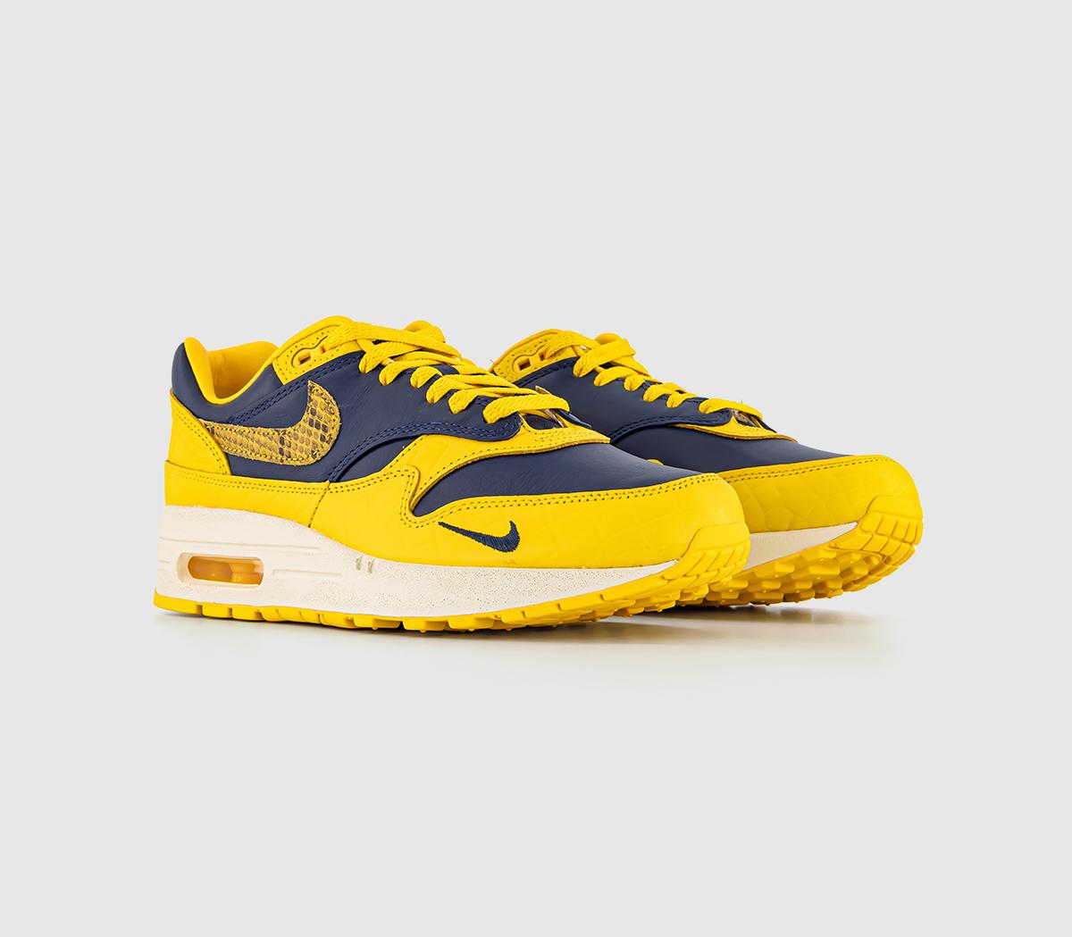 NikeAir Max 1 Trainers Midnight Navy Varsity Maize Natural