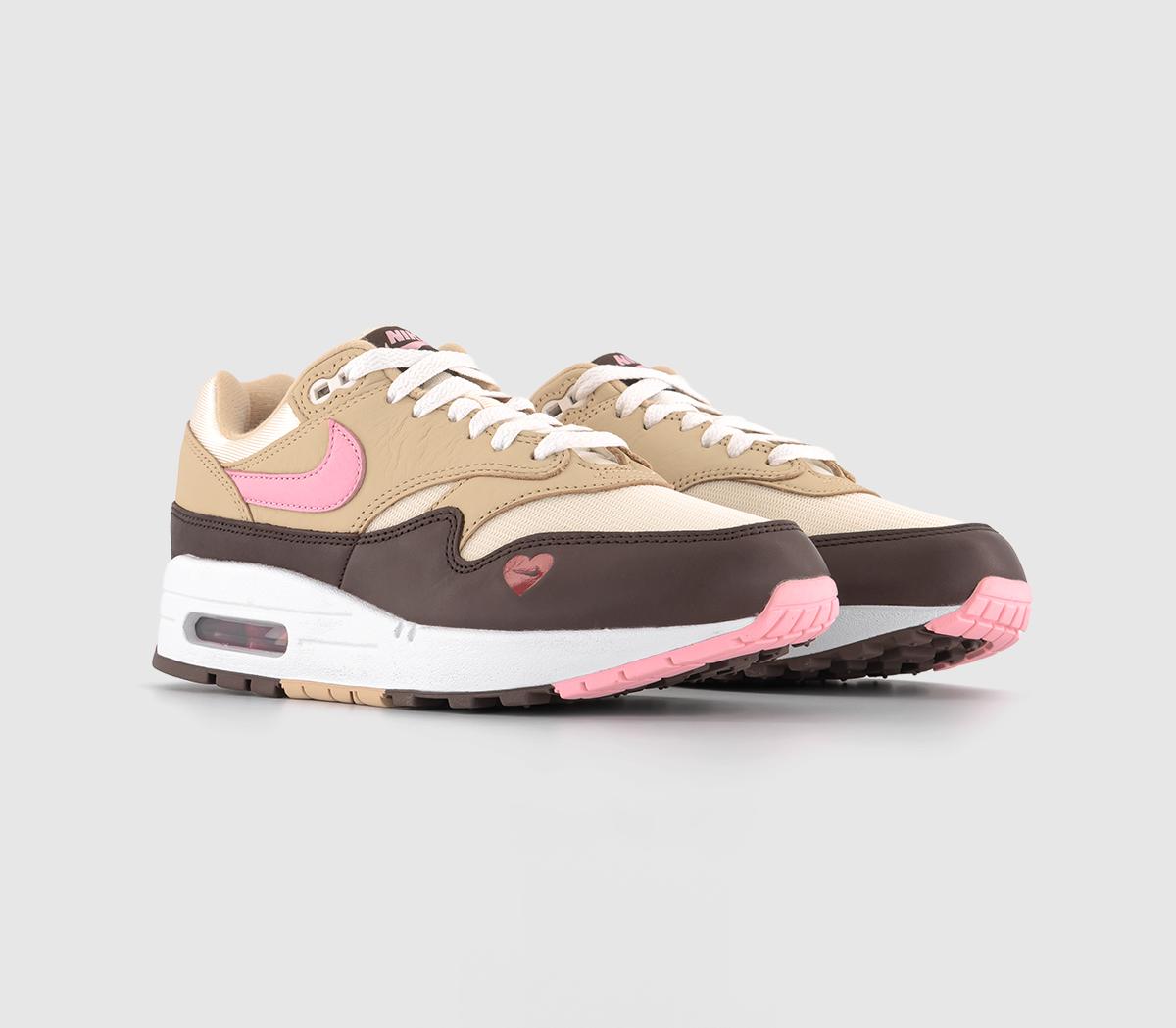 NikeAir Max 1 TrainersSesame Medium Soft Pink Coconut Milk Baroque Brown