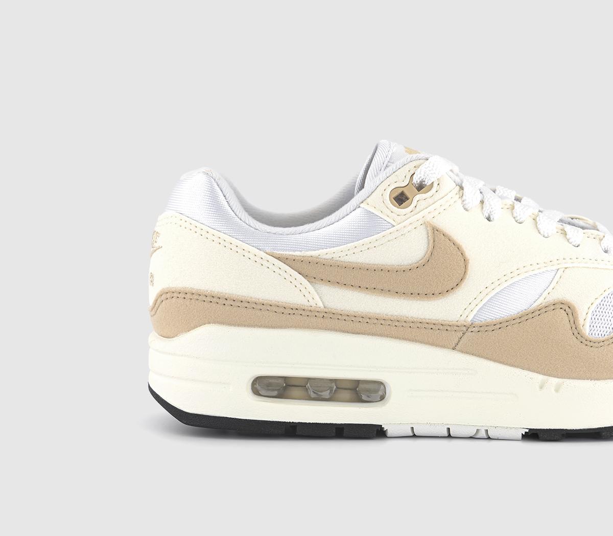 Nike Air Max 1 Trainers Pale Ivory Sandrift White Sail Black - Women's 