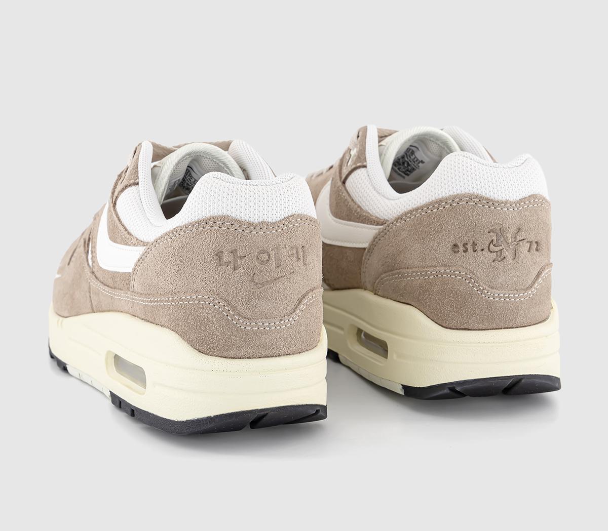 NikeAir Max 1 TrainersSail Khanki Coconut Milk Light Orewood Brown Sea G