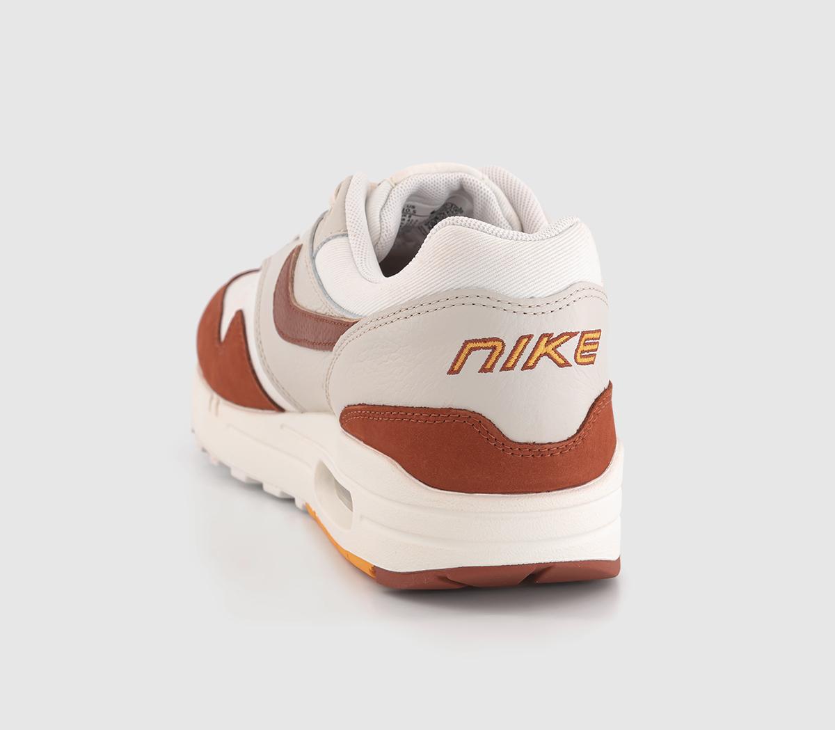 NikeAir Max 1 TrainersSail Rugged Orange Light Orewood Brown
