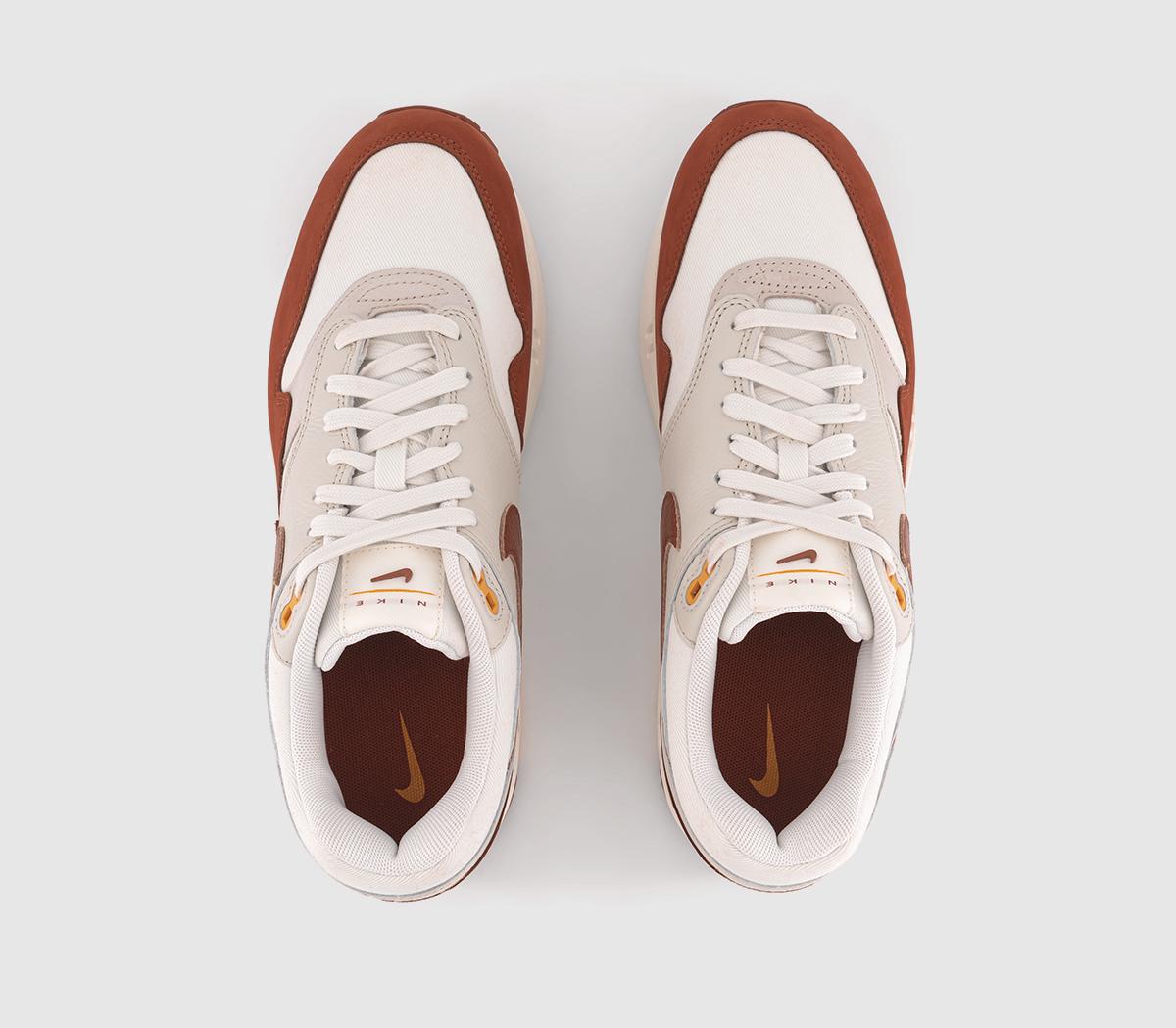 NikeAir Max 1 TrainersSail Rugged Orange Light Orewood Brown