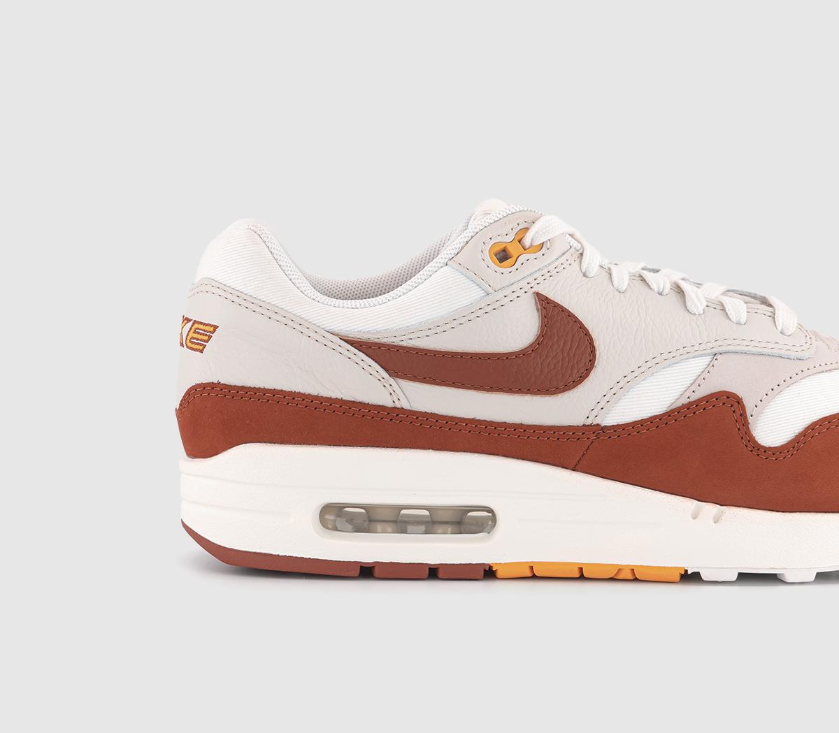 NikeAir Max 1 TrainersSail Rugged Orange Light Orewood Brown