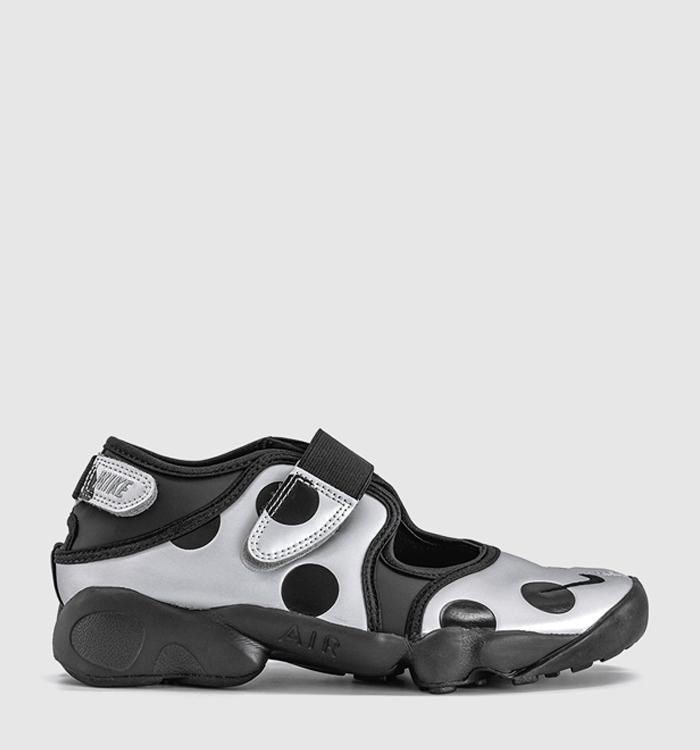 Nike Air Rift Trainers Black Silver Polka Dot
