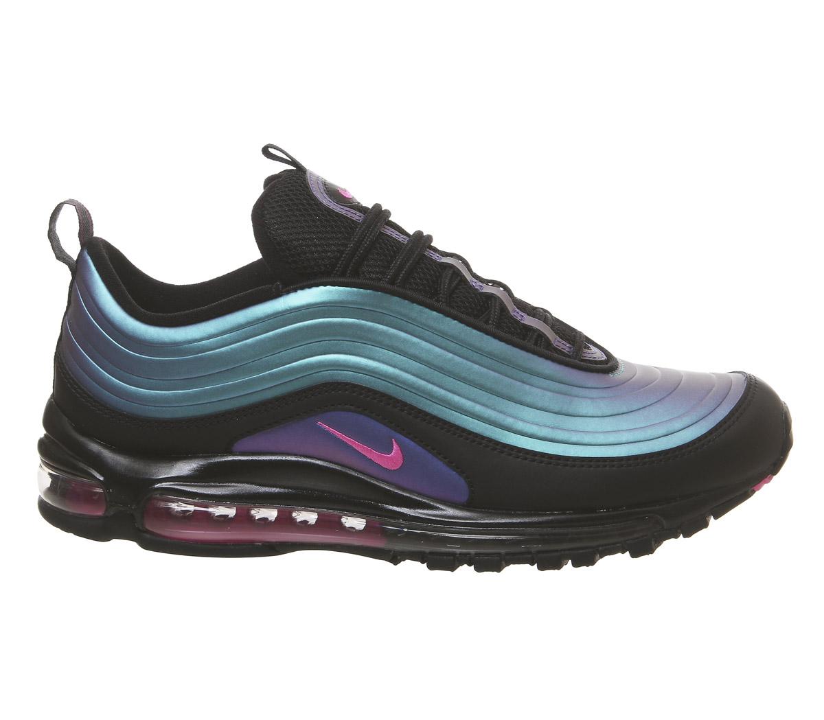 NIKE エアマックス 97 Nike Air Max 97 Trainers Black Laser Fuchsia Thunder Grey Lx - Junior