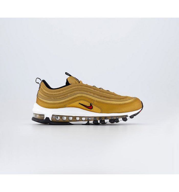 Nike Air Max 97 Trainers Gold Varsity Red Black White Rubber,Multi,Navy Blue
