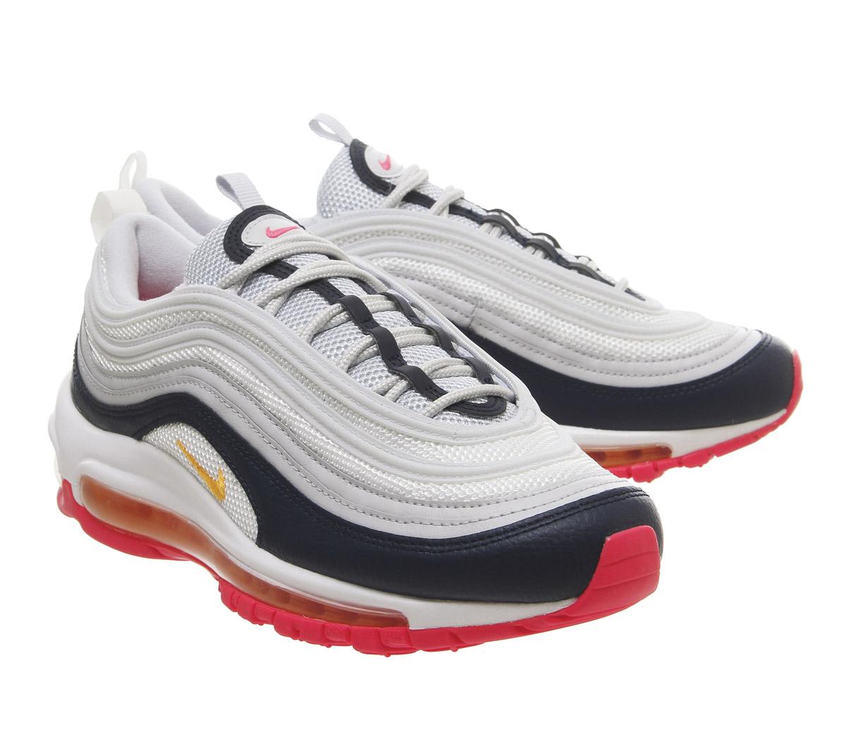 nike air max 97 midnight navy racer pink laser orange