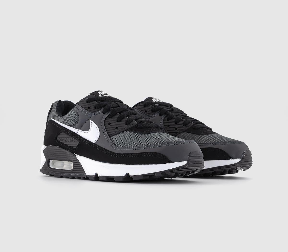 Nike Mens Air Max 90 Leather In Black/white, 8