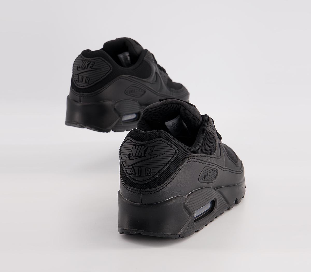 Nike Air Max 90 Trainers Nike Air Max 90 Trainers Black Black Black White