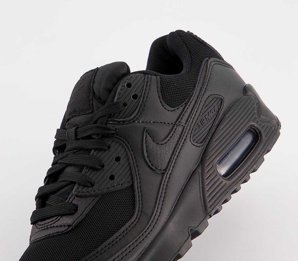 Nike Air Max 90 Trainers Nike Air Max 90 Trainers Black Black Black White