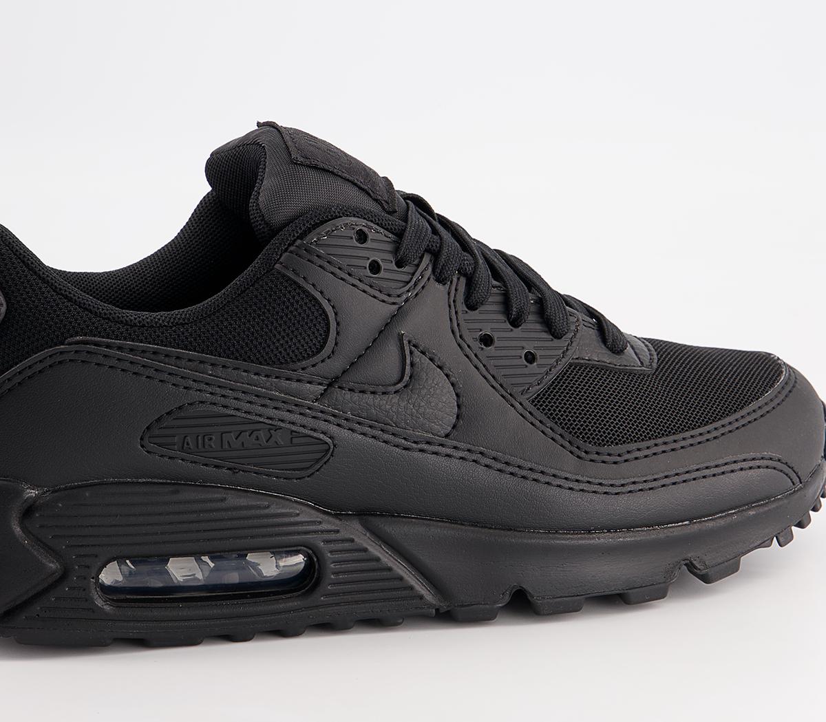 Nike Air Max 90 Trainers Nike Air Max 90 Trainers Black Black Black White