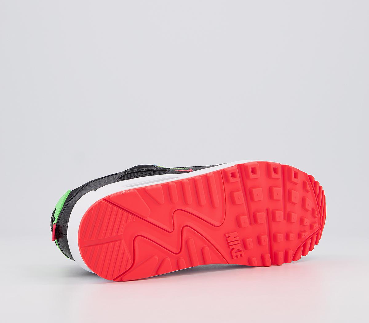 NikeAir Max 90 TrainersBlack Black Flash Crimson Green Strike White Se