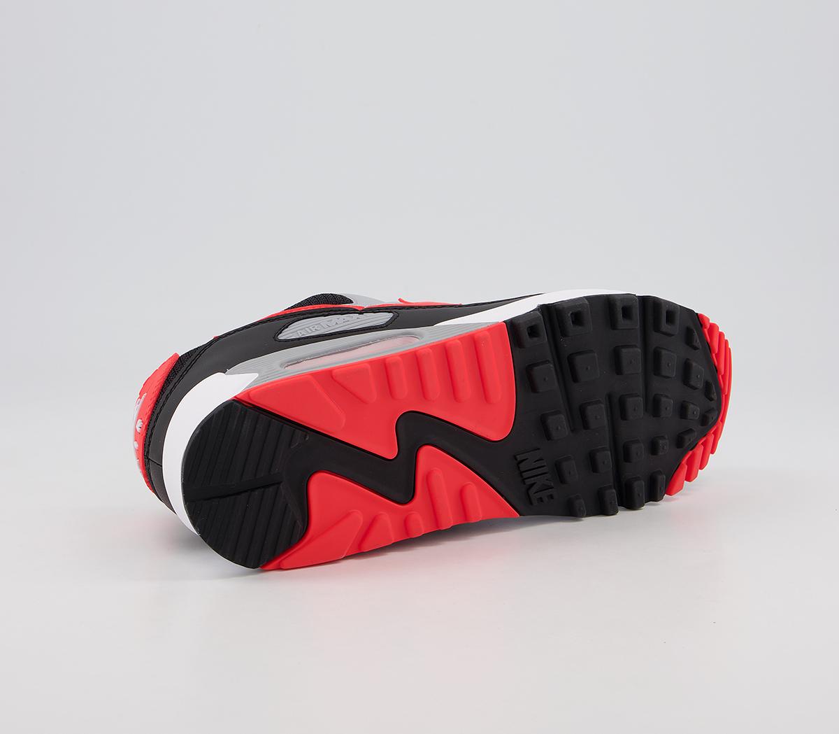 nike air max 90 black radiant red wolf grey