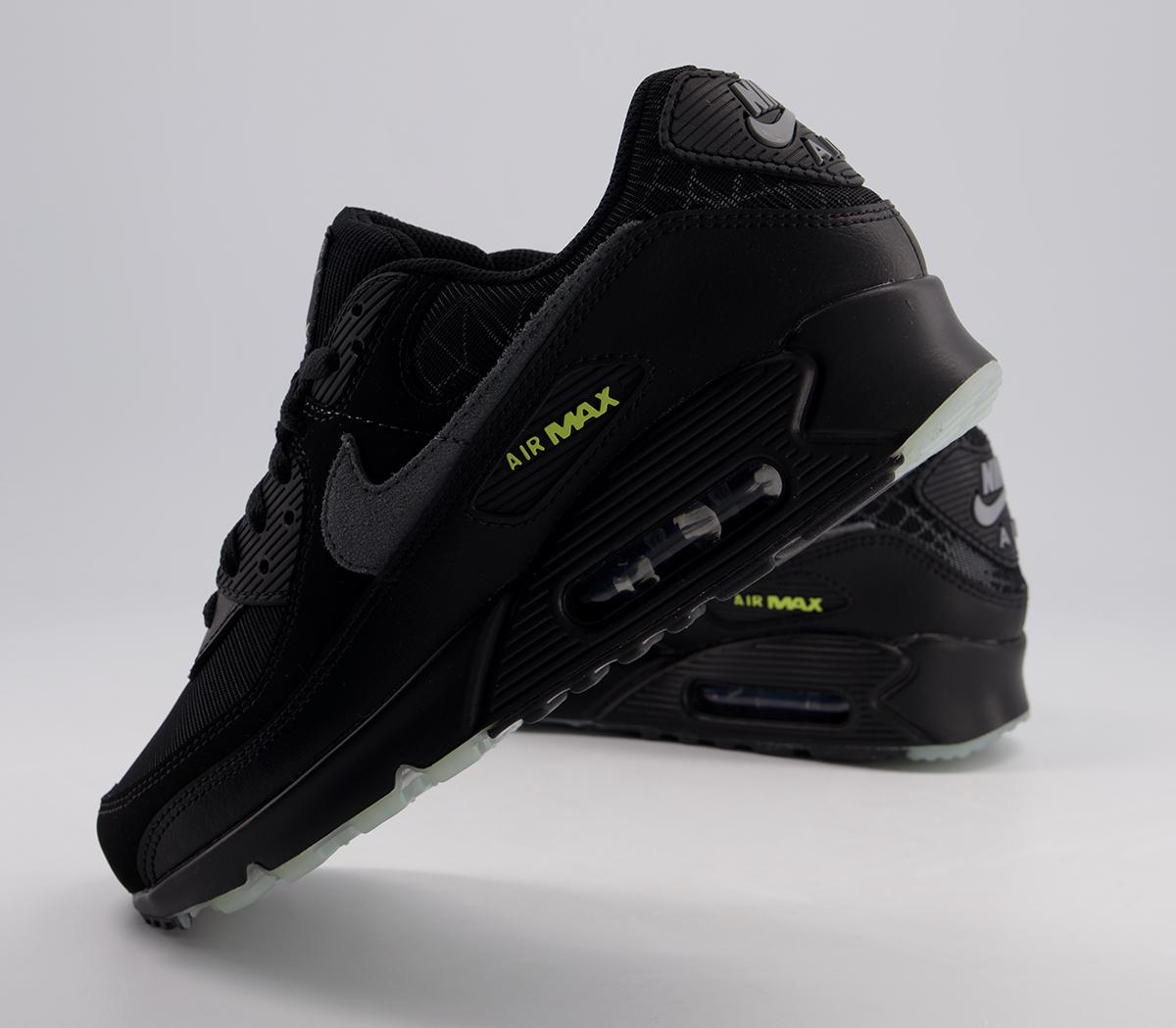 Nike Air Max 90 Black Smoke Grey Limelight - Unisex Sports