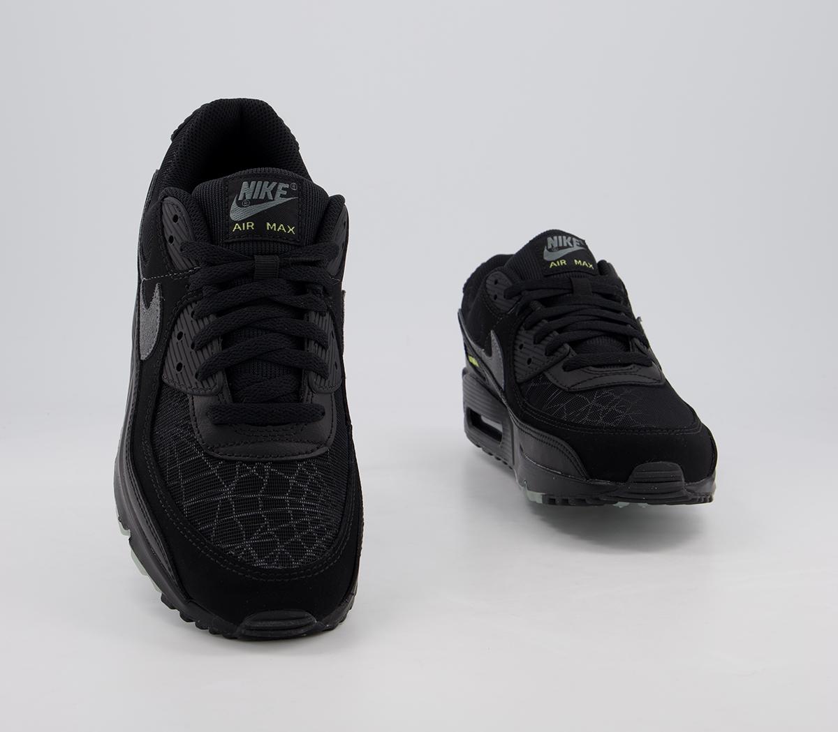 Nike Air Max 90 Black Smoke Grey Limelight Unisex Sports