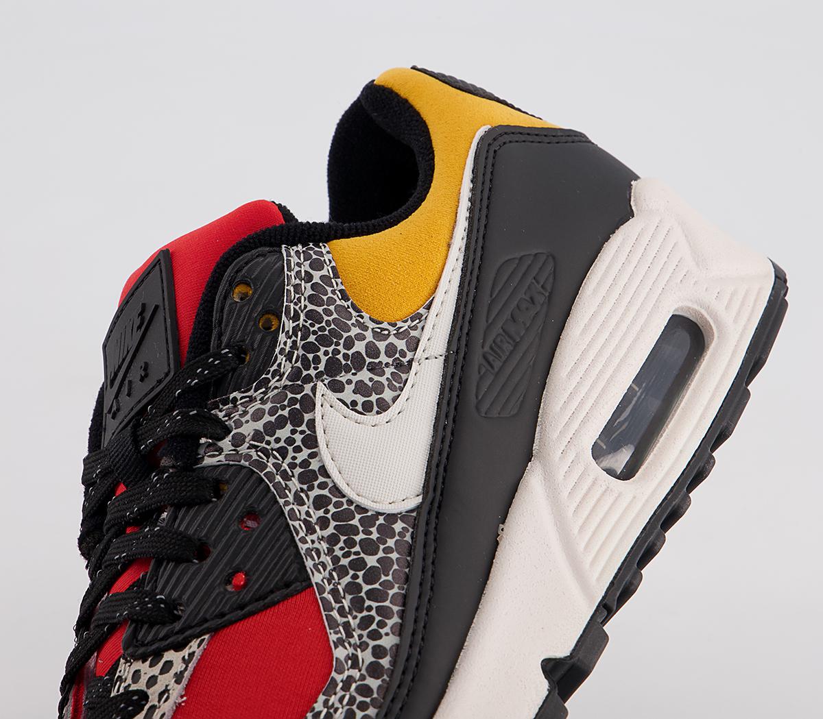 Nike Air Max 90 Trainers Nike Air Max 90 Trainers Black Phantom Chile Red Pollen Purple Dawn