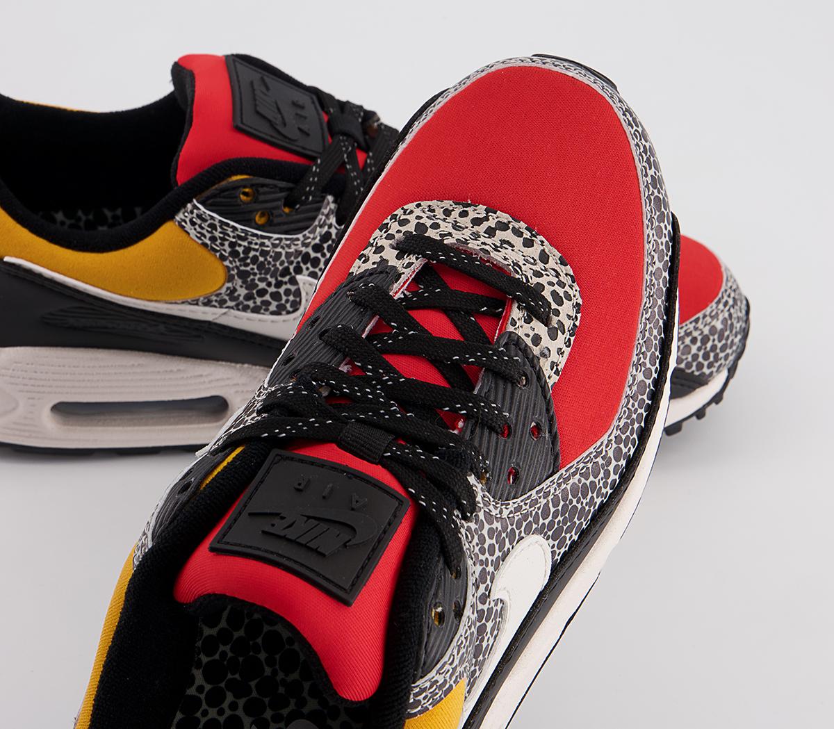 Nike Air Max 90 Trainers Nike Air Max 90 Trainers Black Phantom Chile Red Pollen Purple Dawn