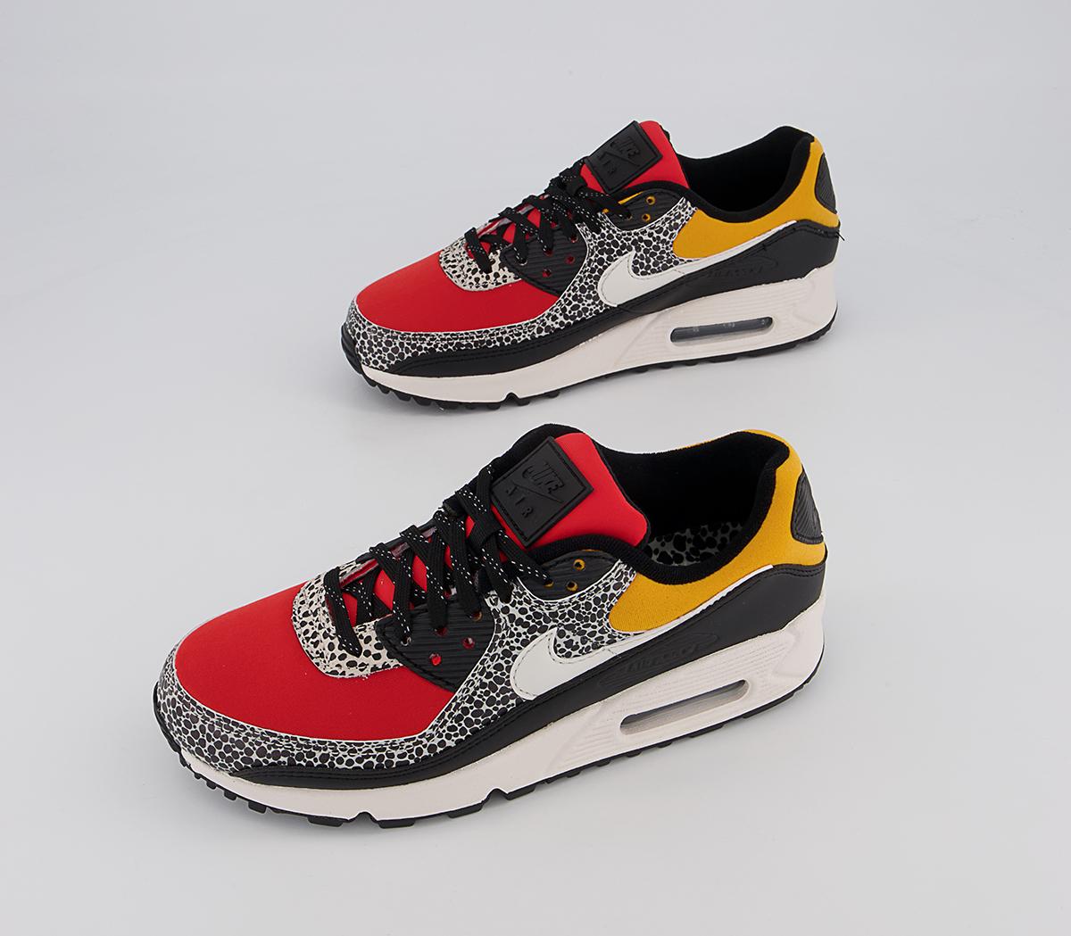 Nike Air Max 90 Trainers Nike Air Max 90 Trainers Black Phantom Chile Red Pollen Purple Dawn