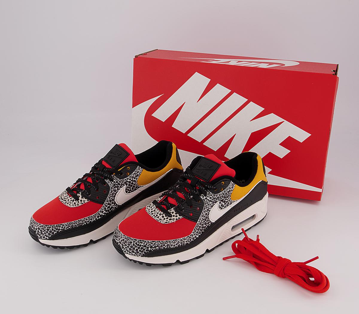 Nike Air Max 90 Trainers Nike Air Max 90 Trainers Black Phantom Chile Red Pollen Purple Dawn