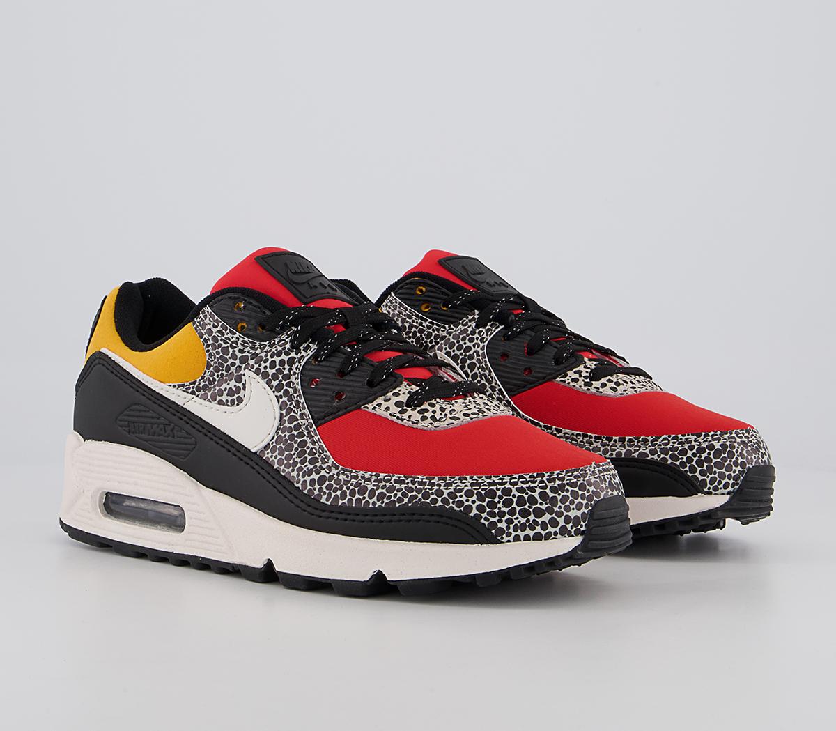 Nike Air Max 90 Trainers Nike Air Max 90 Trainers Black Phantom Chile Red Pollen Purple Dawn