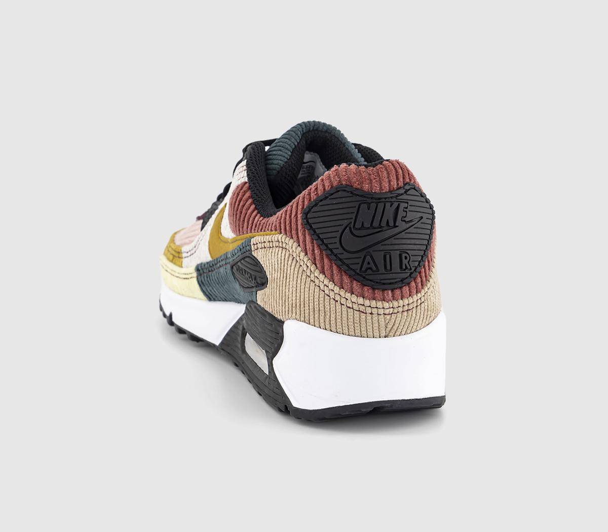NikeAir Max 90 TrainersBlack Bronzine Red Stardust Cedar