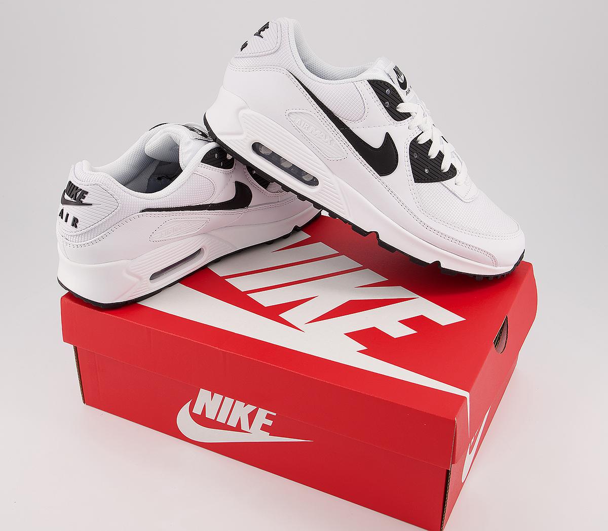 nike air max 90 white with black swoosh