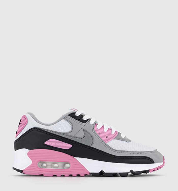 Nike Air Max 90 Trainers White Grey Rose
