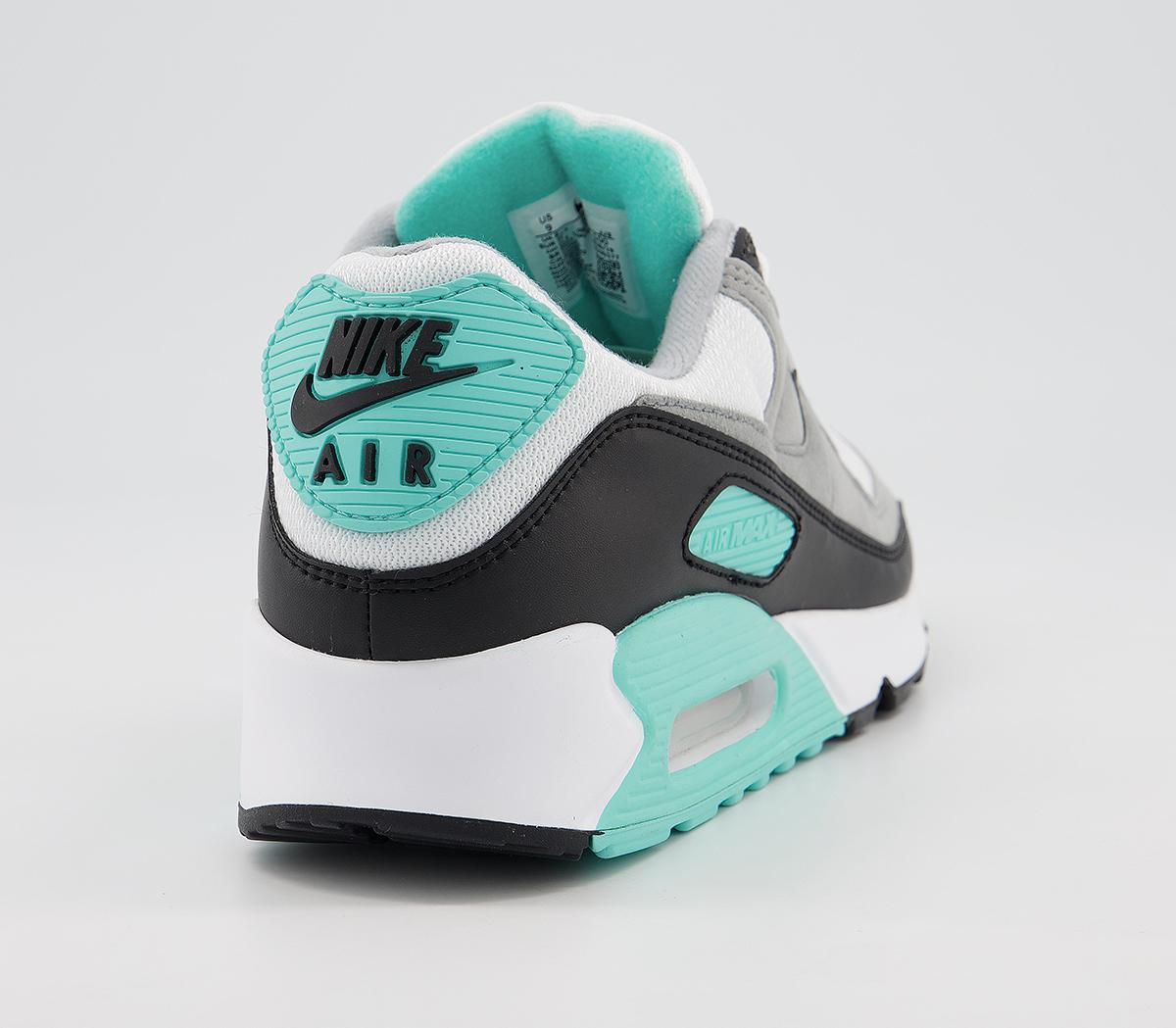 air max 90 trainers white grey hyper turquoise