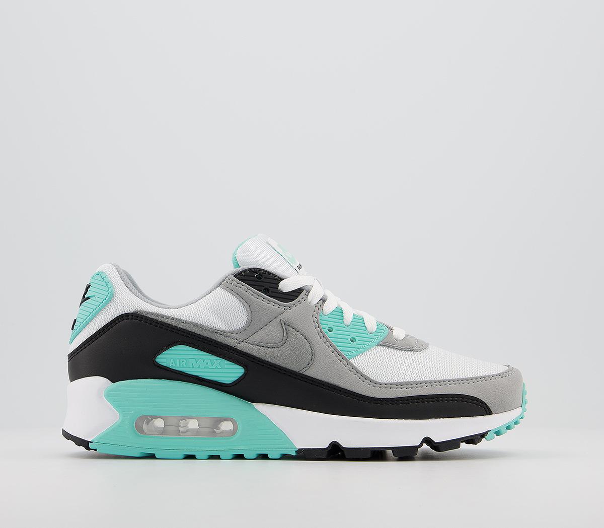 white and turquoise air max