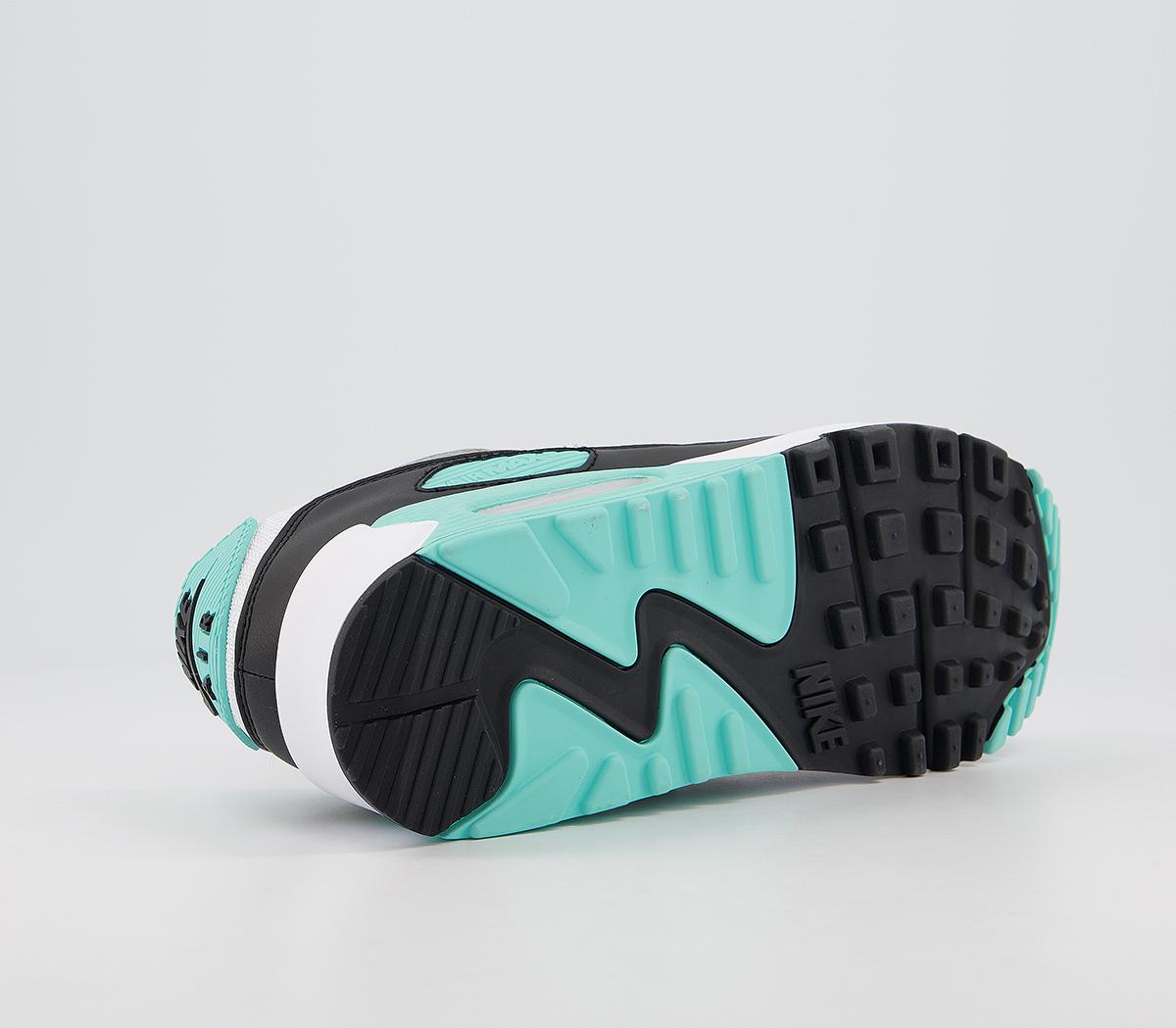 air max 90 trainers white grey hyper turquoise