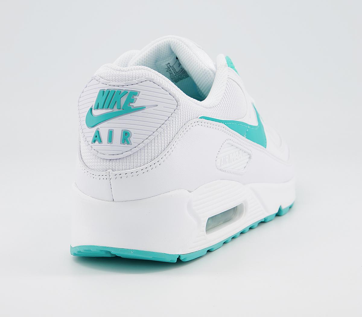 NikeAir Max 90 TrainersWhite Hyper Jade Black