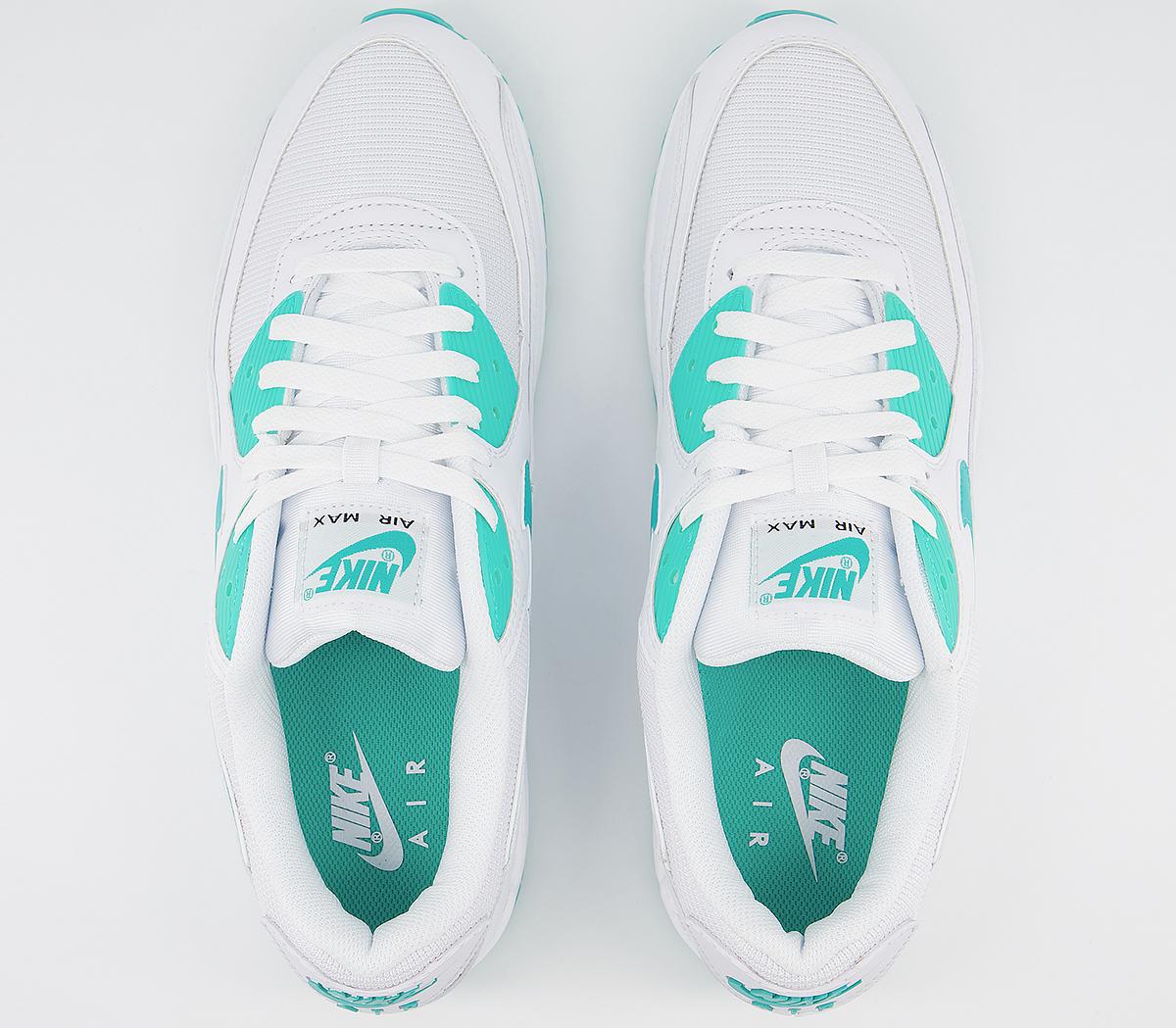 NikeAir Max 90 TrainersWhite Hyper Jade Black