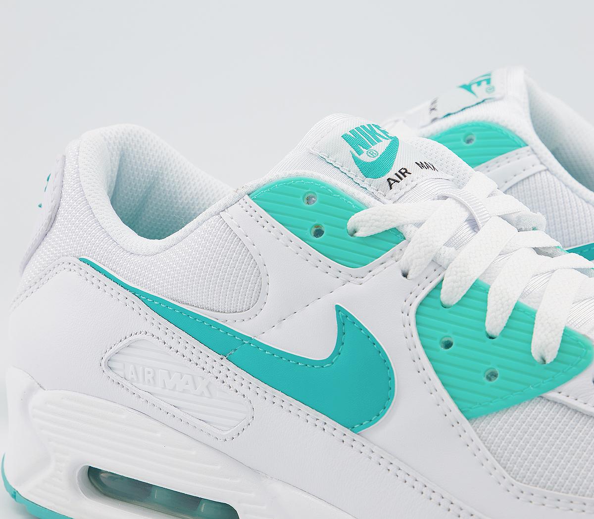 NikeAir Max 90 TrainersWhite Hyper Jade Black