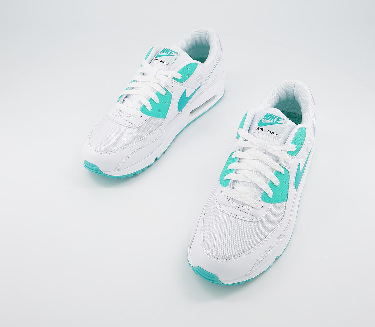 NikeAir Max 90 TrainersWhite Hyper Jade Black