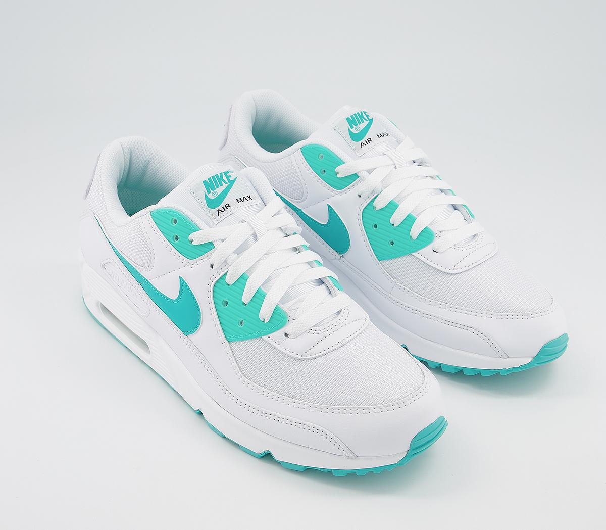 NikeAir Max 90 TrainersWhite Hyper Jade Black