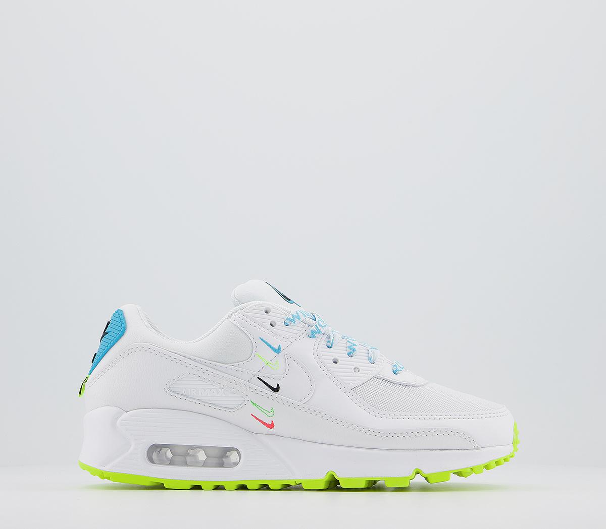 air max 90 white blue fury volt black