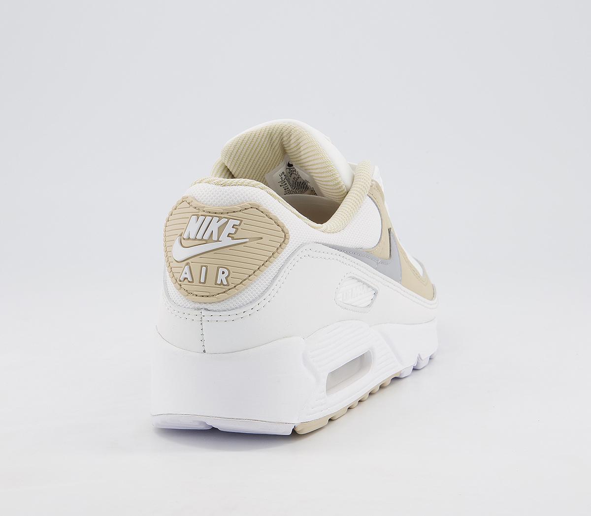 Nike Air Max 90 Trainers Nike Air Max 90 Trainers Summit White Wolf Grey Rattan White