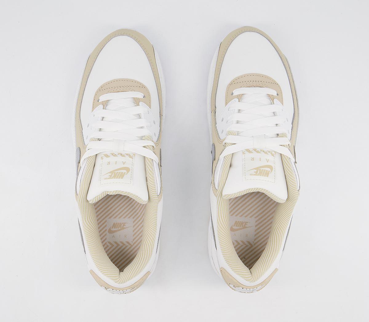 Nike Air Max 90 Trainers Nike Air Max 90 Trainers Summit White Wolf Grey Rattan White