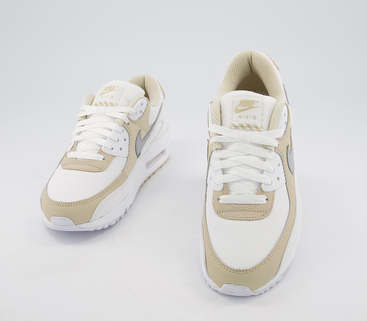 Nike Air Max 90 Trainers Nike Air Max 90 Trainers Summit White Wolf Grey Rattan White