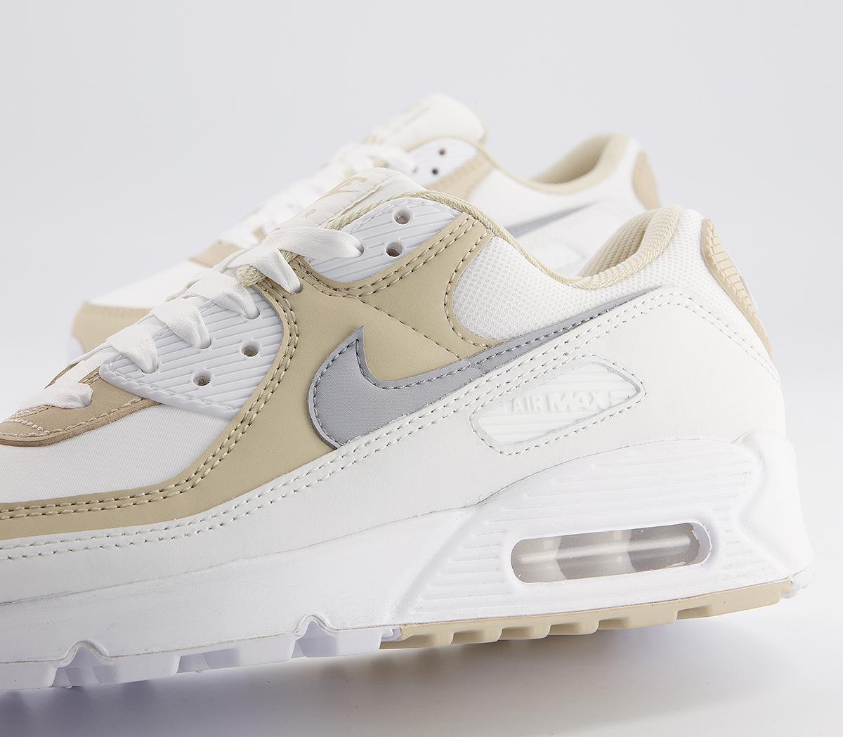 Nike Air Max 90 Trainers Nike Air Max 90 Trainers Summit White Wolf Grey Rattan White
