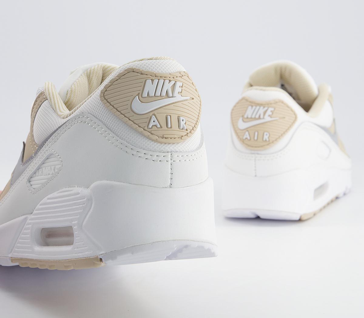 Nike Air Max 90 Trainers Nike Air Max 90 Trainers Summit White Wolf Grey Rattan White