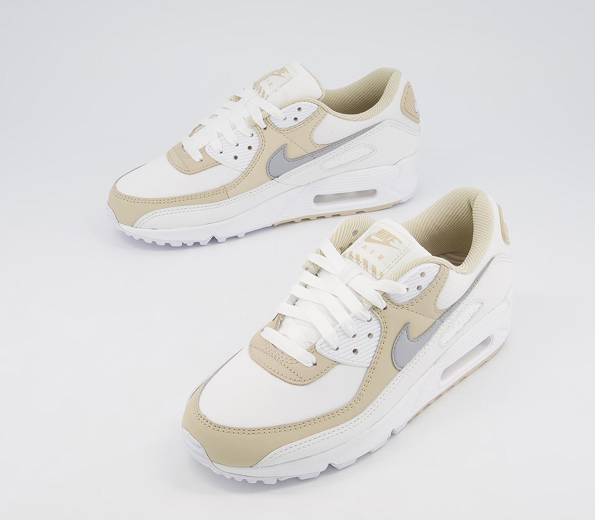Nike Air Max 90 Trainers Nike Air Max 90 Trainers Summit White Wolf Grey Rattan White
